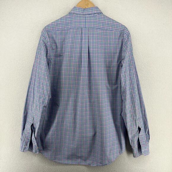 RALPH LAUREN Shirt Mens L Plaid Button Up Long Sleeve Woven Cotton Blue - Picture 6 of 13